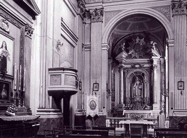 Santa Maria del Carmine alle Tre Cannelle (interior), photograph from 'Roma Sacra', vol. 16